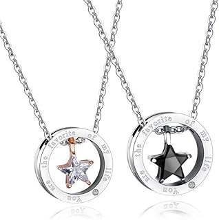Tomofly Assorted Ensemble Collar For Titanium Stainless Stainless Steel Couples Promise Pendant Love Birthday Gift Collar, 1, Stainless Steel, Cubic Zirconia.. Unlock endless possibilities with DIAYTAR NIGERIA's affordable marketplace and reliable delivery service.