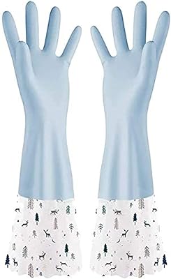 Rubber gloves for Eleveno kitchen dishes, Household cleaning gloves in waterproof and reusable PVC, durable latex latex gloves.. Great deals and fast delivery — the DIAYTAR Nigeria guarantee.