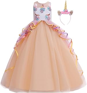 Unicorn dress for girls for birthday, Halloween, Christmas party, long -sleeved tulle dress with headband.. DIAYTAR NIGERIA: Connecting Nigerians with their needs through affordable prices and 5-8 day shipping.