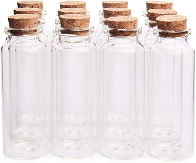Danmo 12 pieces 40 ml 1.2 "x 3.15" Small glass jars with wooden cork caps.. Your digital shopping companion, DIAYTAR NIGERIA offers unmatched value with nationwide shipping.