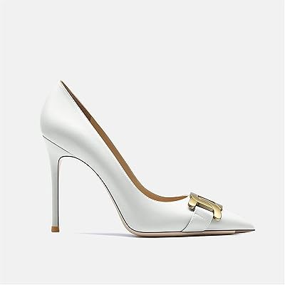 Sexy wedding shoes with high heels zini for women, pointed end, metal buckle, fine heeled desk shoes (color: white, size: 41).. Experience retail therapy without the financial stress at DIAYTAR NIGERIA's budget-friendly marketplace.