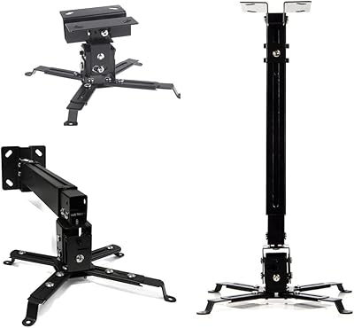 Universal support for wall projector or ceiling with adjustable height and stretch and tilting arm DLP LCD for the house and the desk in different sizes (black).. Shop from anywhere in Nigeria with DIAYTAR's extensive selection and budget-friendly shipping options.