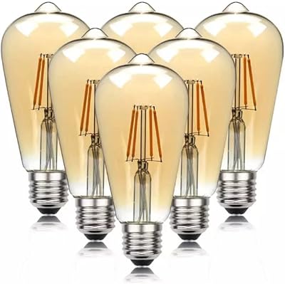 Decorative bulb ST64 available transparent and golden, (lot of 6) (E27 4W, gold).. DIAYTAR NIGERIA promises affordability and variety with every purchase, delivered in 5-8 days.