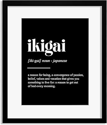 Ikigai definition - Printed poster for wall decoration - Modern art display (black, without frame).. DIAYTAR NIGERIA transforms wishes into deliveries with our affordable and reliable e-commerce platform.