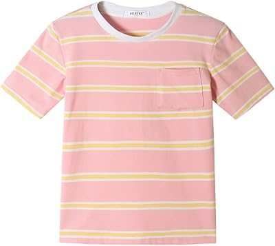 T-shirt striped with short sleeves and round neck for boys and girls, in cotton, is suitable from 2 to 14 years old, ample cut.. Enjoy a hassle-free shopping experience with DIAYTAR Nigeria, where products are categorized for your convenience and delivery is always on time.