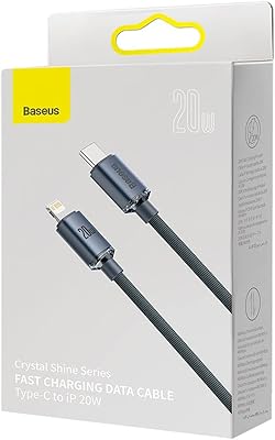 Fast loading cable Baseus Crystal Shine Type-C to iPhone 20 watts 2 meters black.. DIAYTAR NIGERIA promises affordability and variety with every purchase, delivered in 5-8 days.