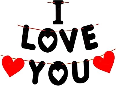 "I Love You" card banner Black and red propcycle for birthday decorations, Valentine's Day and Birthday Party - Package of 1.. Your digital shopping companion, DIAYTAR NIGERIA offers unmatched value with nationwide shipping.