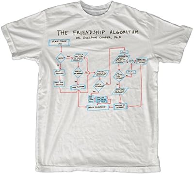 T-shirt for men under official license TBBT the Friendship Algorithm (White).. Your shopping needs fulfilled through DIAYTAR NIGERIA's extensive selection and nationwide delivery.
