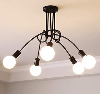 Modern Spoutnik Chandelier Janed in polished brass with 5 bulbs Ceiling lighting accessory.. From big brands to everyday basics — DIAYTAR Nigeria has you covered.