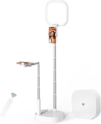 Single VEGEM lighting kit, telephone recording support with light, portable creation kit, 360 degree rotary selfie support with 2 phone supports, for YouTube/Tiktok/Ins, Video/Photo, Live DIFFusion.. Shop with purpose at DIAYTAR NIGERIA, where your money goes further and delivery is always prompt.