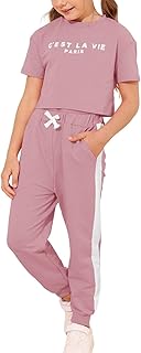 Set of two-piece clothes for girls made up of a crop top, pants, a short-sleeved t-shirt and pants.. DIAYTAR NIGERIA: Where affordability meets variety, with thousands of products delivered in less than 8 days.