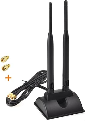 Double frequency WiFi antenna in eight wood, Male connector RP-SMA 2.4 GHz 5 GHz with Male SMA adapter to RP-SMA female (2) for WiFi-E network card, USB WiFi adapter, wireless router.. Nigeria's fastest-growing e-commerce site offers unbeatable prices and delivery within 8 days.