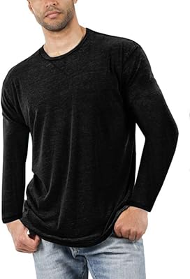 AOYSKY T-shirt with long sleeves for men, relaxed, soft and comfortable, basic shirts with pockets, Henley shirts.. DIAYTAR NIGERIA delivers what you want at prices you'll love, all within 5-8 days nationwide.