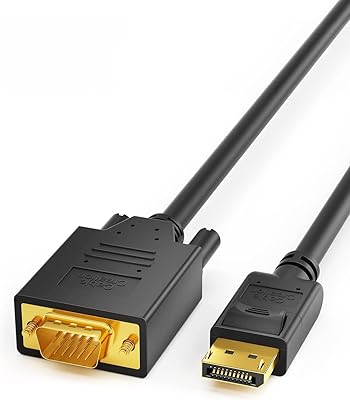DisplayPort to VGA cable, Creation of 10 -foot DisplayPort cable towards VGA Plated Gold DP Male Standard to VGA male, color black.. DIAYTAR NIGERIA delivers on our promise of extensive selection and budget-friendly nationwide shipping.