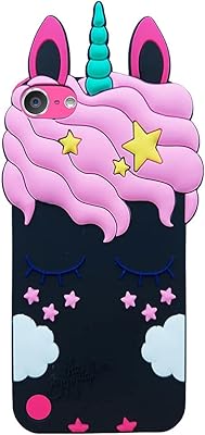 Zchico unicorn case with 3D cartoon horse pattern compatible with iPod Touch 7, 6, 5 (5th generation), soft and elegant design, perfect adjustment, (color: black, pattern: cloud pattern).. Looking for trendy fashion, home essentials, or electronics? DIAYTAR Nigeria has it all and delivers within days, not weeks.