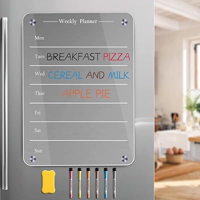 Magnetic dry erasable acrylic table for meal planner refrigerator.. DIAYTAR NIGERIA: The marketplace that brings affordable products to every Nigerian home in under 8 days.
