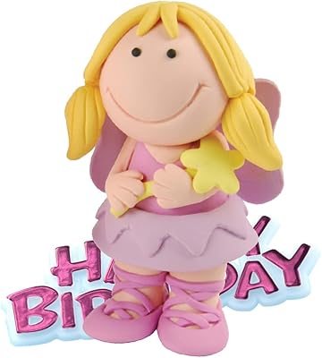 Annivarsari House Decoration of resin cake with happy birthday banner and cute fairy - multicolored, 6.5 cm (2.6 inches).. DIAYTAR NIGERIA transforms online shopping with competitive prices and dependable nationwide delivery.