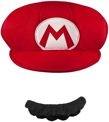Super Mario Bros. Adult disguise hat and mustache, one size, red, red, one size.. DIAYTAR NIGERIA: Where affordability and variety meet with convenient delivery within 8 days.
