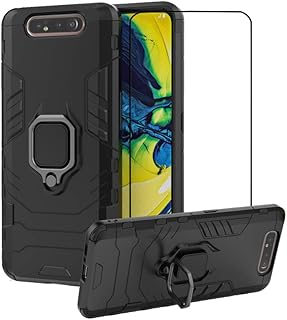Samsung Galaxy A80 / A90 + Shapeless glass protector in tempered glass, shock -resistant hybrid shell with second spring with crutch, black.. E-commerce made for Nigeria — fast delivery and low prices at DIAYTAR.