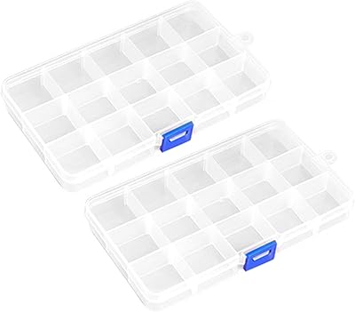 Agioda storage box in transparent plastic at 15 grids with adjustable separators, jewelry storage box, manual work, pearls, jewelry, washi ribbons, fishing equipment.. Shop with confidence at DIAYTAR NIGERIA, enjoying competitive prices and delivery within 8 days.
