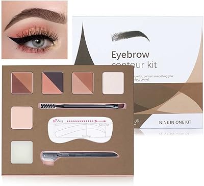 Kit of the eyebrows, eyebrow palette, 6 eyebrow powders, 10 eyebrow stencils, highlights, anti-concealer cream, double-ended eyebrow brush for eyebrow cut and eyebrow wax.. DIAYTAR NIGERIA connects you with thousands of products at competitive prices, delivered within a week.