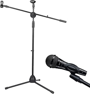 Beauty microphone foot, microphone floor support, portable tripod with 2 microphone clips, for stage, broadcast, song, festival of wedding.. Your shopping dreams realized through DIAYTAR NIGERIA's affordable platform with reliable delivery times.