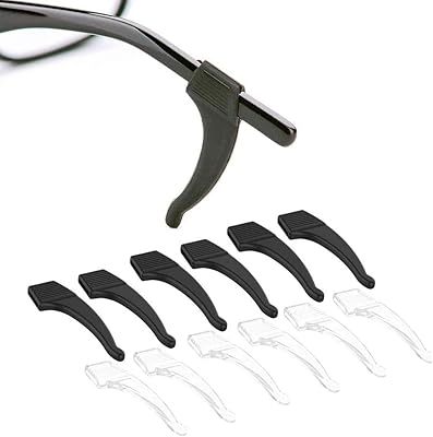 Non -slip glasses with ear hook 6 pairs of flexible non -slip silicone hooks, suitable for glasses and sunglasses, suitable for sunglasses and glasses (transparent and black).. With DIAYTAR Nigeria, your wishlist becomes reality, fast.