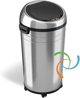 Contact -free sensor trash of 23 gallons with odor control system and wheels, 87 l automatic size bin in stainless steel.. DIAYTAR NIGERIA: Bridging the gap between consumers and quality products with affordable nationwide shipping.