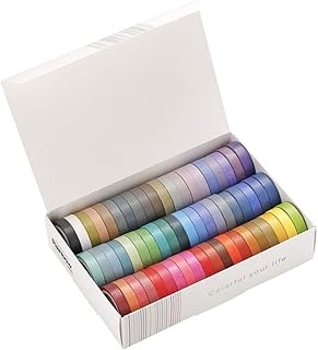 Stobock 60 Washi Basic ribbles assorted with pure colors, elegant gift packaging tape, craft paper decoration ribbon.. DIAYTAR NIGERIA: Your trusted marketplace that combines variety, affordability and reliable shipping.