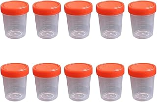 Package of 10 urine containers with screw lids | capacity 50 ml | Ideal for collecting and securing urine samples for clinical and diagnostic tests.. DIAYTAR NIGERIA connects your desires with reality through our affordable e-commerce platform and quick delivery.