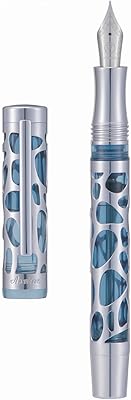 Set of Plume Wedge V169 feather pens, medium point, transparent acrylic body, gray and blue.. DIAYTAR NIGERIA delivers happiness in 5-8 days with our affordable and diverse product range.