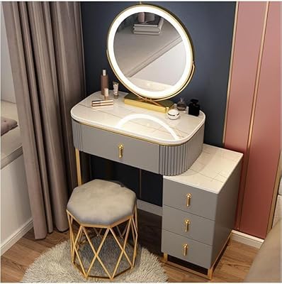 Makeup dressing table with foldable mirror with drawers and chair 70 cm.. Shop with purpose and save with DIAYTAR NIGERIA's extensive platform and nationwide delivery service.