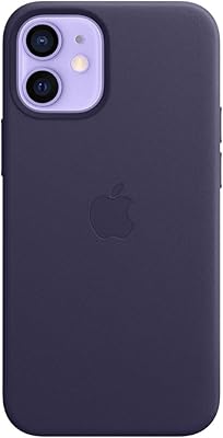 Apple leather protective case with Magsafe technology for iPhone 12 mini - Dark purple.. Easy checkout, quick delivery — shop now on DIAYTAR Nigeria.