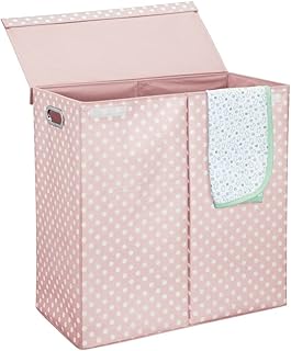 Extra wide MDESIGN VERTICAL Double Linen Basket with lid and handles.. From daily deals to exclusive products — DIAYTAR Nigeria has you covered.