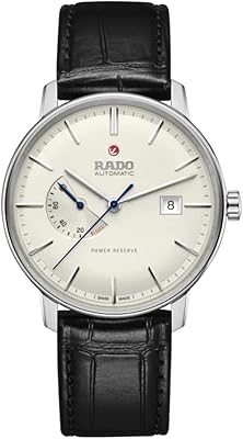 Automatic Watch Rado For Man in Stainless Steel With Leather Bracelet, Black, 20, R22878045 model, Black, Black, Automatic Watch.. DIAYTAR NIGERIA brings a world of products to your fingertips with affordable prices and quick delivery.
