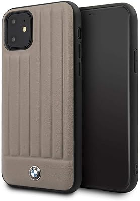 Rigid CG Mobile BMW case with leather stripes compatible with iPhone 11 - Brown.. DIAYTAR NIGERIA: Making quality products accessible to all Nigerians at affordable prices.