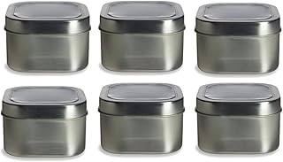Square boxes in silver metal of 8 oz with visualization window - pack of 6 - for candles, arts and manual work, storage in the kitchen, use in the office - by Natural Farms.. DIAYTAR NIGERIA: Transforming how Nigerians shop with our vast selection and nationwide delivery.