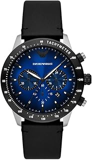 Emporio Armani black leather chronograph watch for men (model: AR11522), black, black, modern.. DIAYTAR NIGERIA: Where quality meets affordability, with thousands of products delivered in less than 8 days.