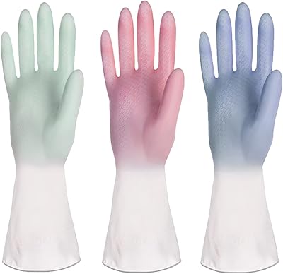 3 pairs of ONE Home Rubber Cleaning Gloves Non -slip Washing with kitchen.. DIAYTAR NIGERIA makes every shopping desire a reality with affordable prices and delivery in 5-8 days.