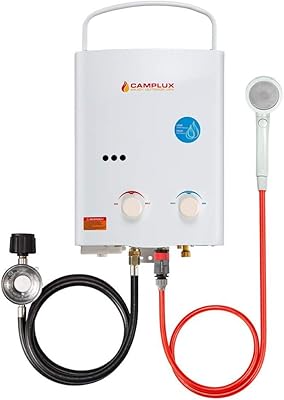 Portable exterior water heater Camplux 5L, propane gas without tank 1.32 gpm for motorhomes, campsite and barns, white.. Transform how you shop with DIAYTAR NIGERIA's vast selection and budget-friendly delivery options.