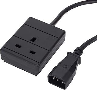 Computer spare parts, 1 -meter IEC C14 socket to simple British electrical outlet.. Nigeria shops with DIAYTAR — wide selection, fast shipping, and great value.
