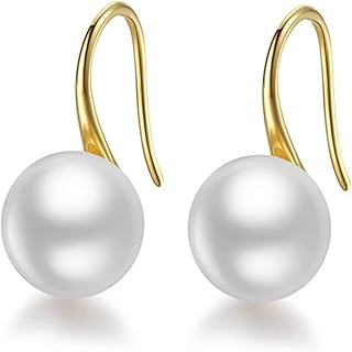 Set of hypoallergenic earrings in silver plated pearls, hanging earrings in silver pearls for women and ladies, size L, mm, silver, without precious stones.. Online shopping made simple and affordable — DIAYTAR Nigeria.