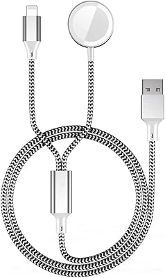 Watch charger, 2 -in -1 portable loading cable, wireless loading support in braided nylon for watch, compatible with series 7 SE 6 5 4 3 2, compatible with iPhone 13/12 Pro Max/11/XR/XS/X/8 Plus.. Shop from our extensive catalog at DIAYTAR NIGERIA and enjoy doorstep delivery in just 5-8 days.