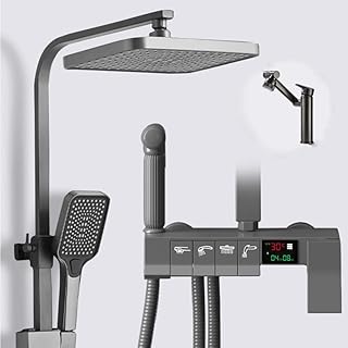 Digital display shower mixer system with bathroom mixer, digital display shower system, with extra jet, bathroom thermostatic shower, head shower, adjustable shower.. Unlock a world of affordable products with DIAYTAR NIGERIA's expansive e-commerce platform.