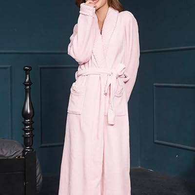 YHWW Winter bathrobes for women, new coral velvet dress, long and comfortable long bathrobe, gray robe set, xl.. Shop with purpose at DIAYTAR NIGERIA, where diverse selection meets budget-friendly nationwide delivery.