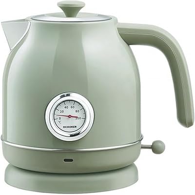 Retro QCooker electric kettle with mechanical thermometer - 1.7 liters 1800W (Chinese socket) (green).. Get what you need, when you need it — DIAYTAR Nigeria delivers fast.