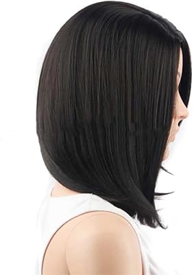 Black wig with medium line 1 piece Smooth hair synthetic wig.. Your home for smart shopping — DIAYTAR Nigeria delivers fast and cheap.
