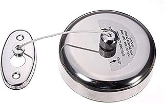Retractable laundry rope with circular stainless steel base - used in the bathroom.. Shop smarter with DIAYTAR Nigeria — affordable prices and a wide product range delivered in just 5 to 8 days.