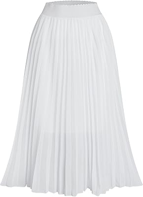 Teerfu Mid-length skirt in pleated silk muslin high waisted for women, line A, elastic skin of sheep.. DIAYTAR NIGERIA delivers value, variety, and convenience with our nationwide 5-8 day shipping.