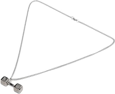Pendant necklace, unique design in titanium steel, magnificent size, vintage fashion dumbbell necklace for daily use of meetings (matching steel color chain).. Experience the convenience of online shopping with DIAYTAR NIGERIA's reliable 5-8 day delivery service.